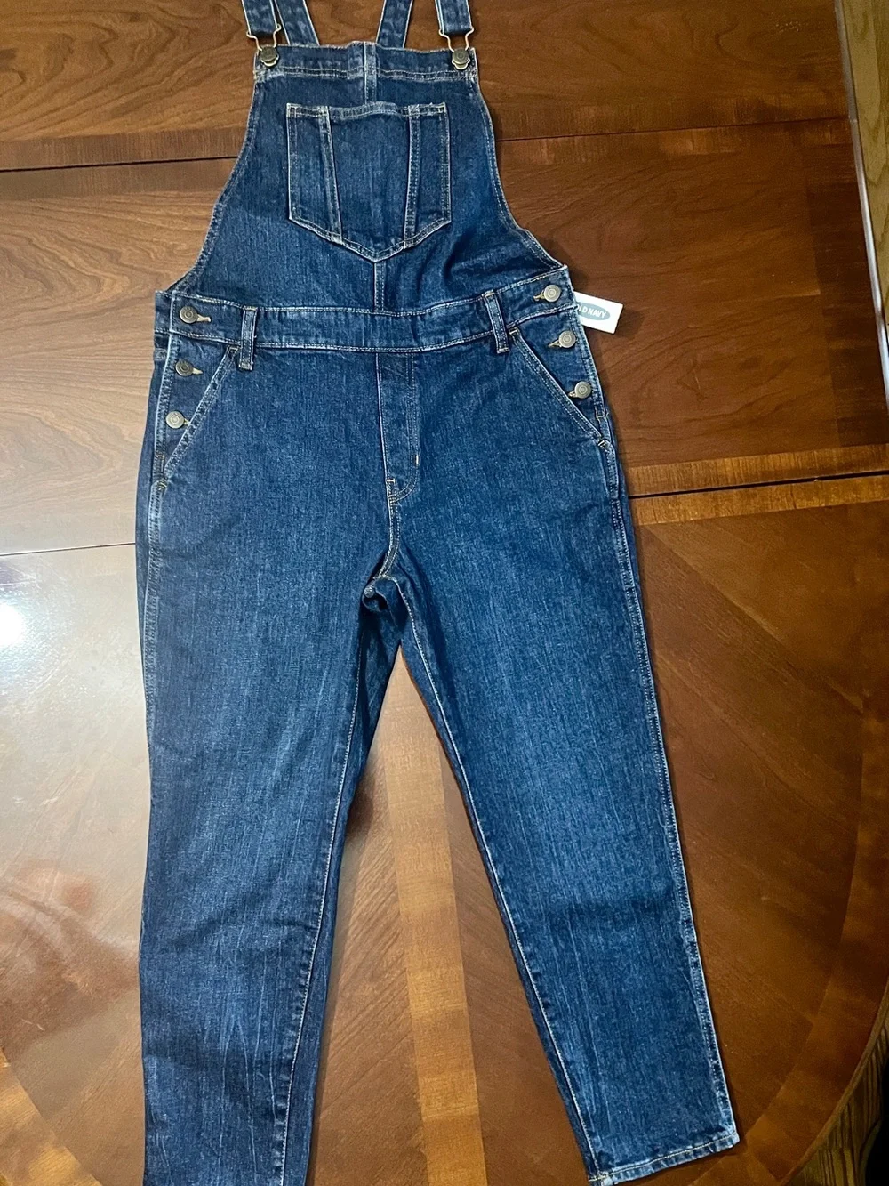 Old Navy Women's Petite 8P Casual Denim Overall Jumpsuit Solid Streetwear Bibs
